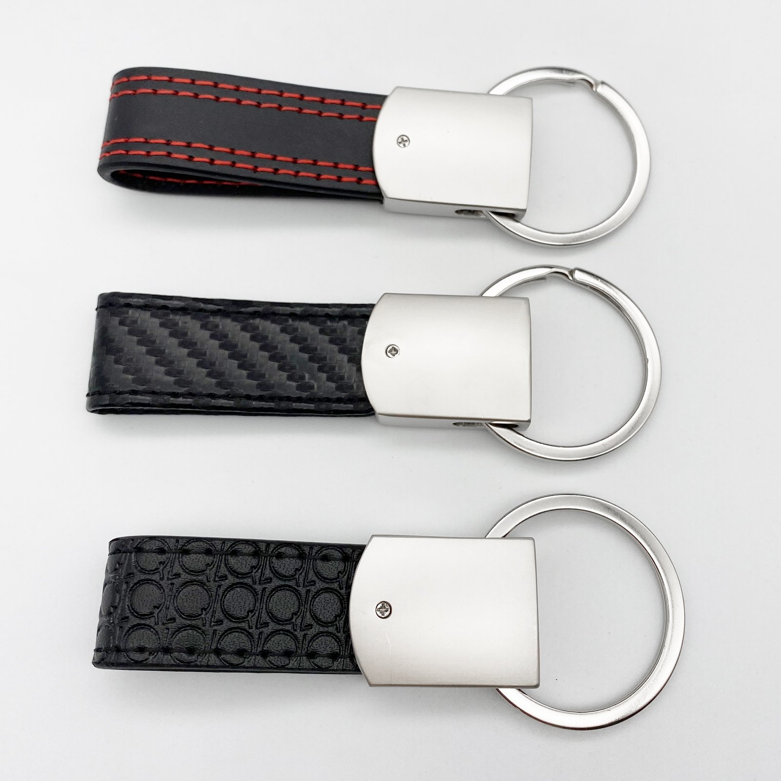 Personalized laser engraving logo sublimation blank faux leather key chain holder ring custom luxury car pu leather keychain