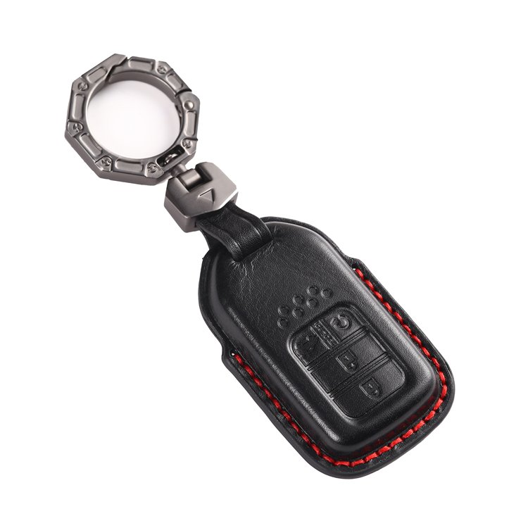 Handmade Genuine Leather Car Key Case Cover for Honda Accord Civic CRV Pilot Ridgeline Passport Smart Remote Key Protector