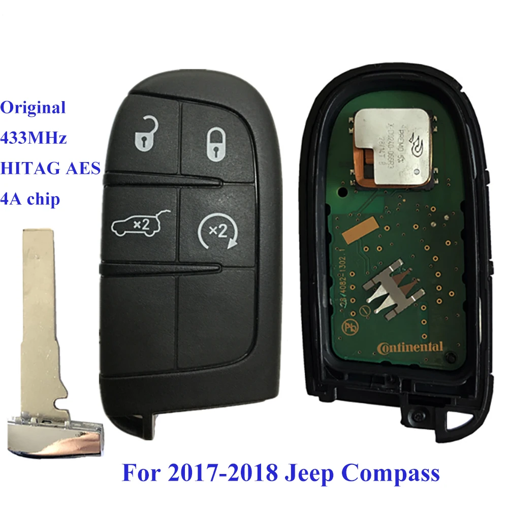 original 2 button Smart Keyless Remote key CN0860282 Buttons For Jeep Compass M3N-40821302 433mhz PCF7953M 4A Chip