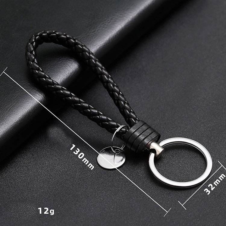 keychain hooks with key rings leather keychain custom car key accessories short woven lanyard keychain pendant