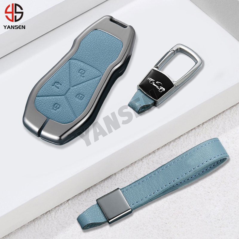 Leather Car Key Case Cover for Xiaopeng Xpeng P7i P5 G3 G9 G6 Auto Key Fob Shell Car Styling Keychain Accessory