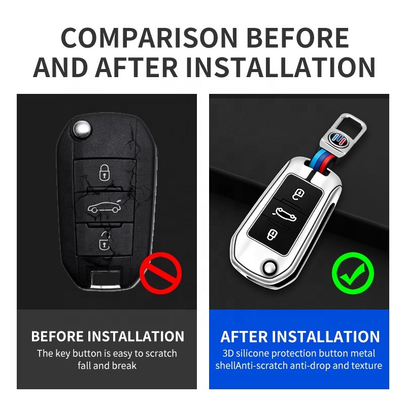 Case Shell For Peugeot 208 Good Price Car Accessory Silicone Reasonable Price Leather Car Key Cover