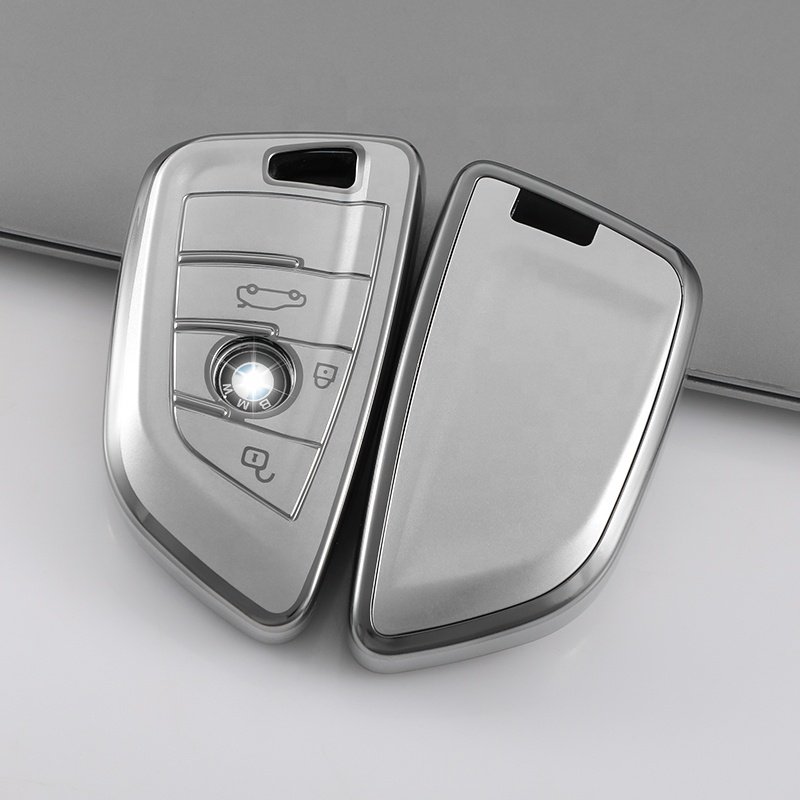 Premium Soft Full Protection Car Key Case Key Fob cover with Keychain Accessories for BMW X1 X2 X3 X5 X6 Series 1 2 5 6 7 M5 M6