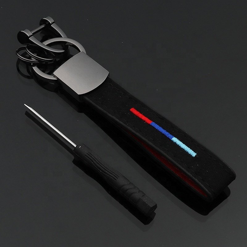 Wholesale Custom logo Black Genuine Rubber Metal genshin car Key Chain Tassel keychain clip Leather wrist coil car keychain