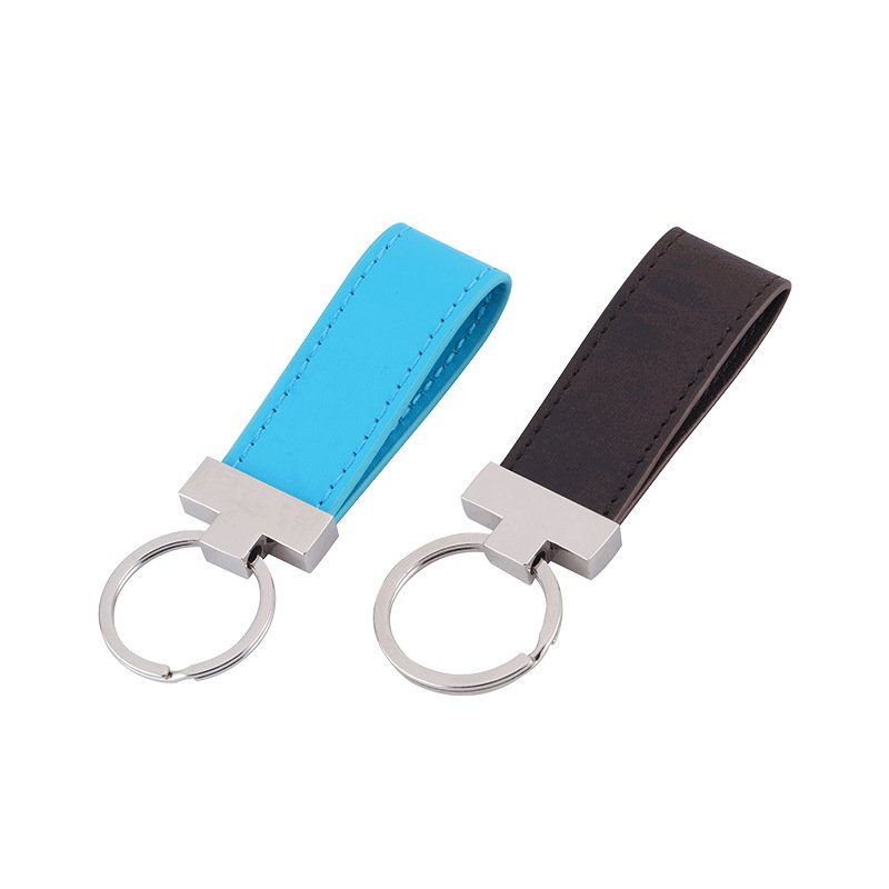 Luxury Personalized Faux Pu Genuine Clip Tag Custom Logo Carabiner Leather Keychain With Logo Car Accessories For Women Men