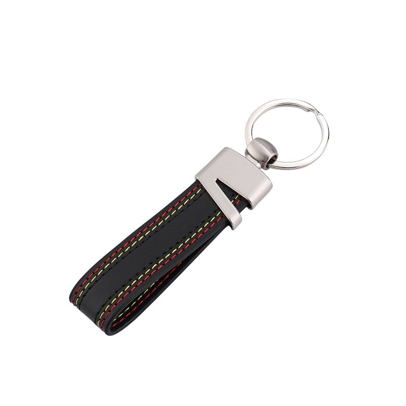 Luxury Personalized Faux Pu Genuine Clip Tag Custom Logo Carabiner Leather Keychain With Logo Car Accessories For Women Men