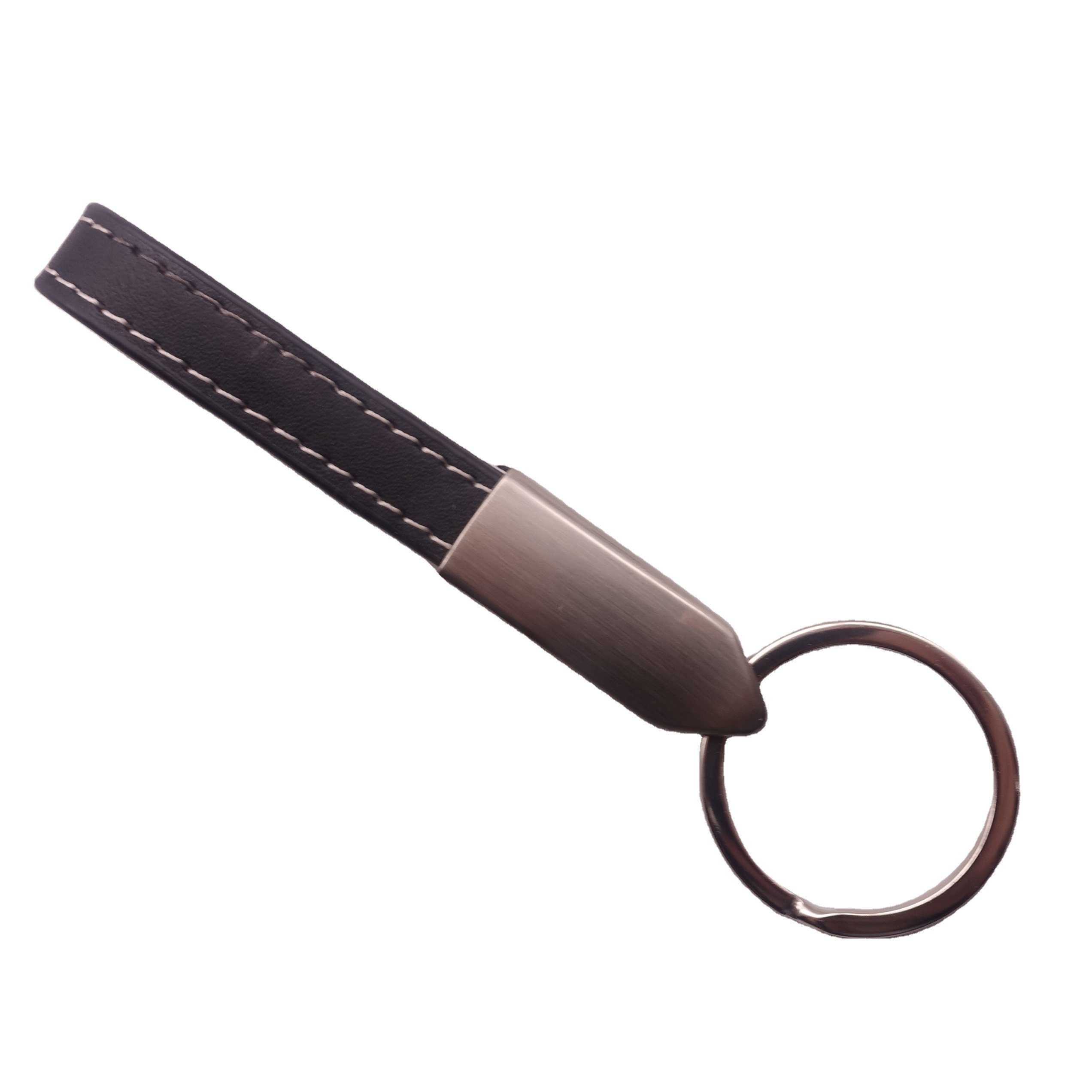Factory Wholesale Gift Auto Accessory Custom Car Key Holder Key Rings Key Chain Genuine Leather Keychain With Logo Name Design