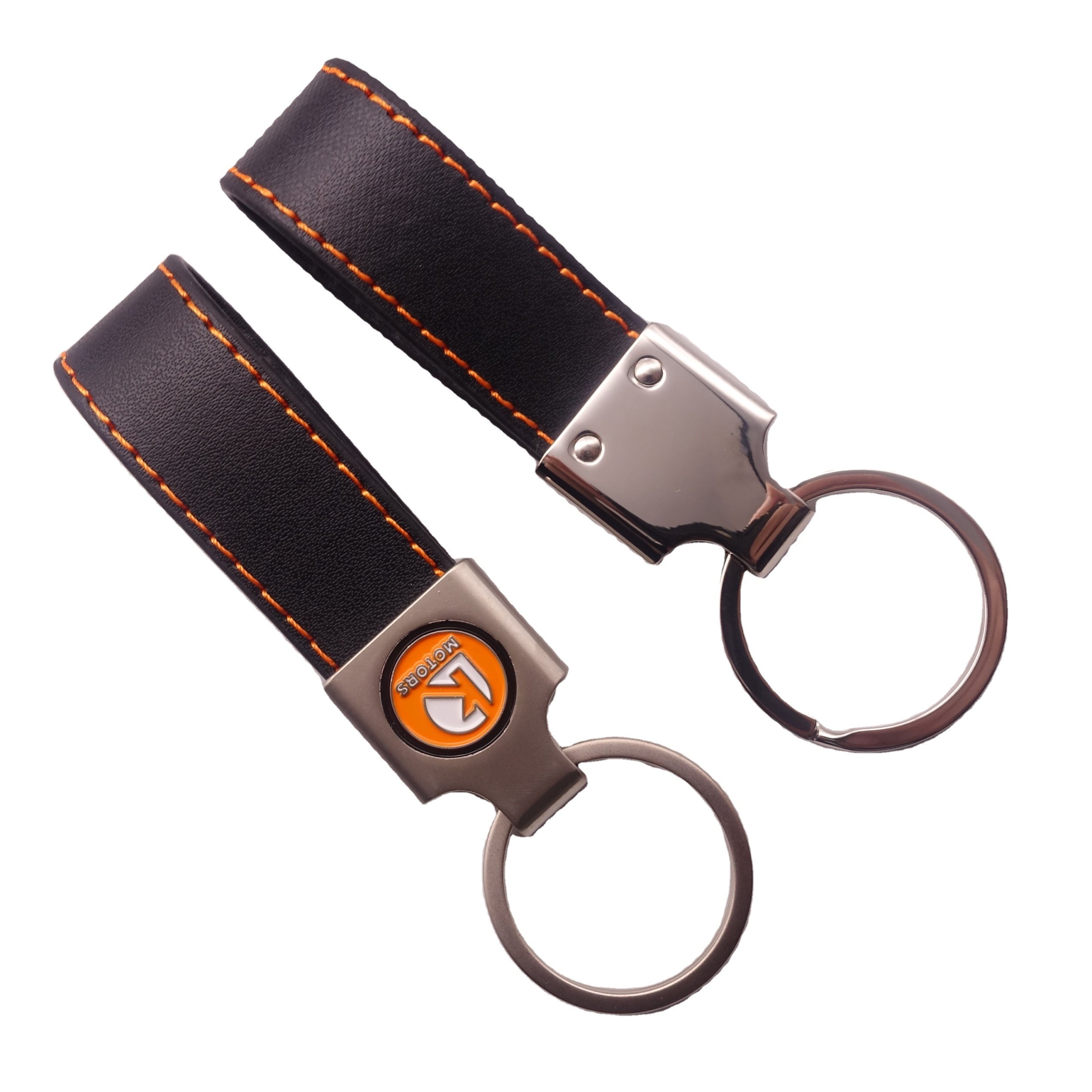 Factory Wholesale Gift Auto Accessory Custom Car Key Holder Key Rings Key Chain Genuine Leather Keychain With Logo Name Design