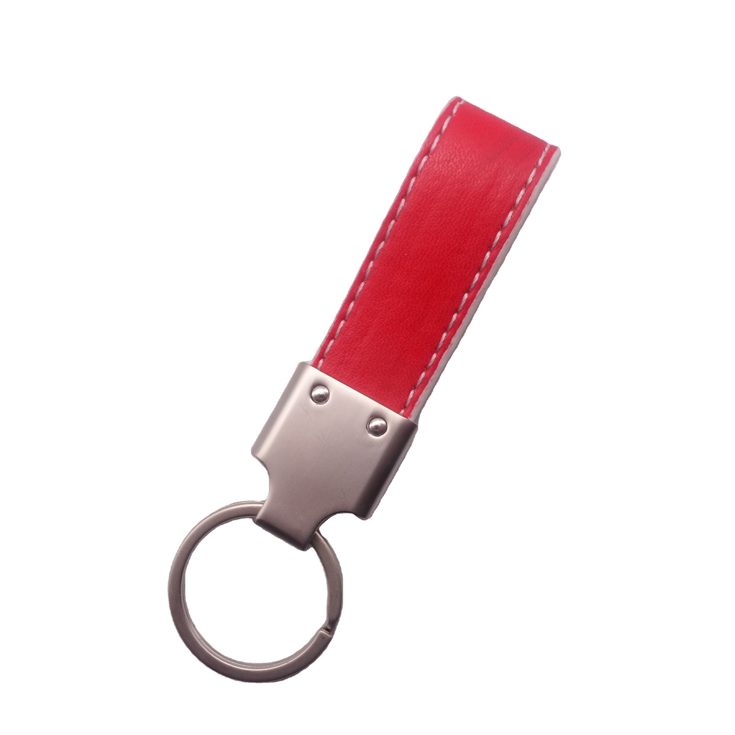 Factory Wholesale Gift Auto Accessory Custom Car Key Holder Key Rings Key Chain Genuine Leather Keychain With Logo Name Design
