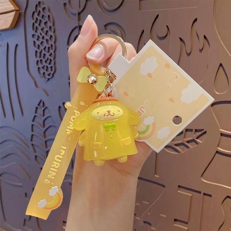 Botu new kawaii cartoon Raincoat pvc keychain anime kulomi melody kitty cartoon bag pendant key tag mini pvc Figures Toy gifts