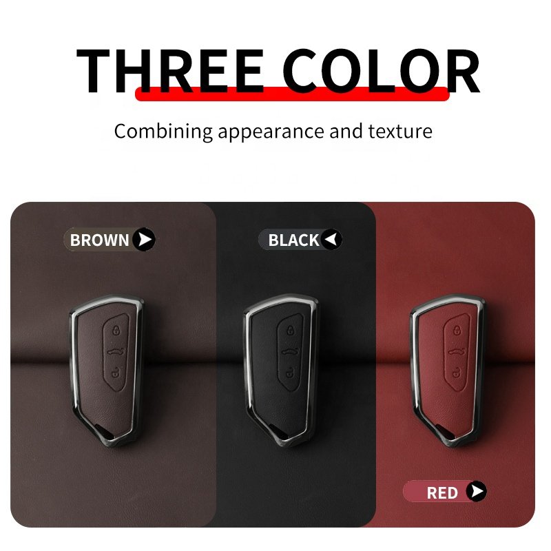 For Personalize Able Black Fob VW Polo Car Accessories Polo Leather Shaping Mold Case Metal Key Cover For Car Keys