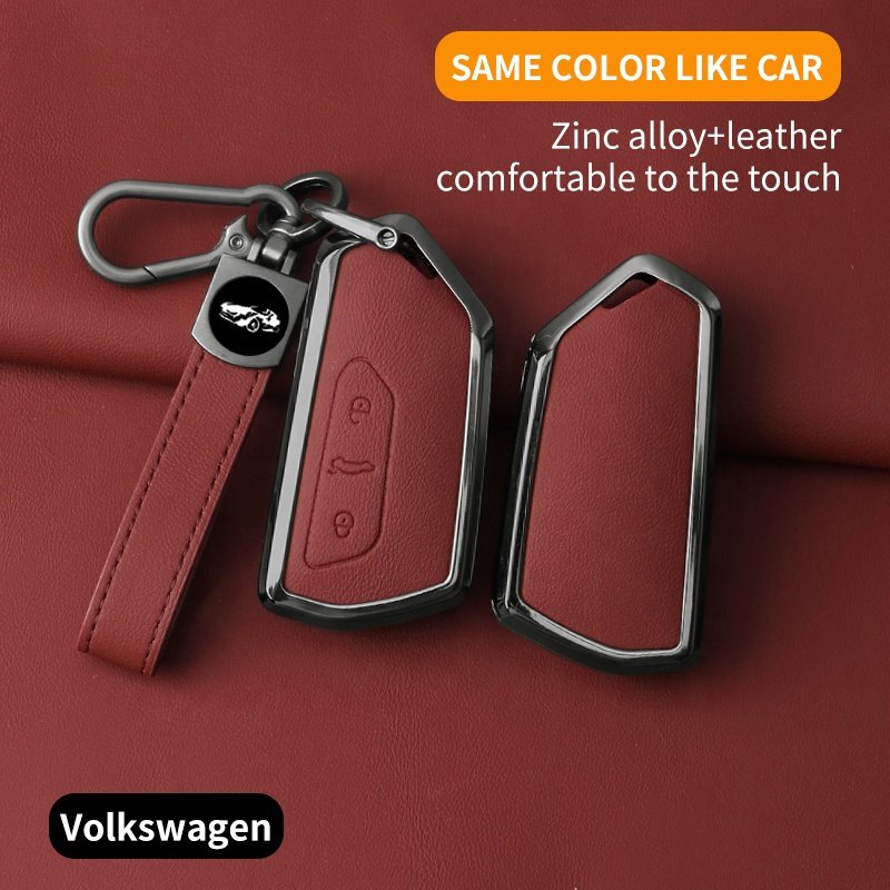 For Personalize Able Black Fob VW Polo Car Accessories Polo Leather Shaping Mold Case Metal Key Cover For Car Keys