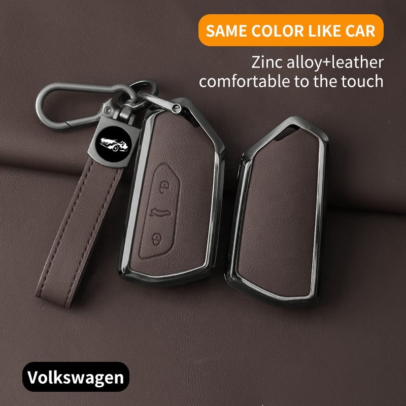 For Personalize Able Black Fob VW Polo Car Accessories Polo Leather Shaping Mold Case Metal Key Cover For Car Keys