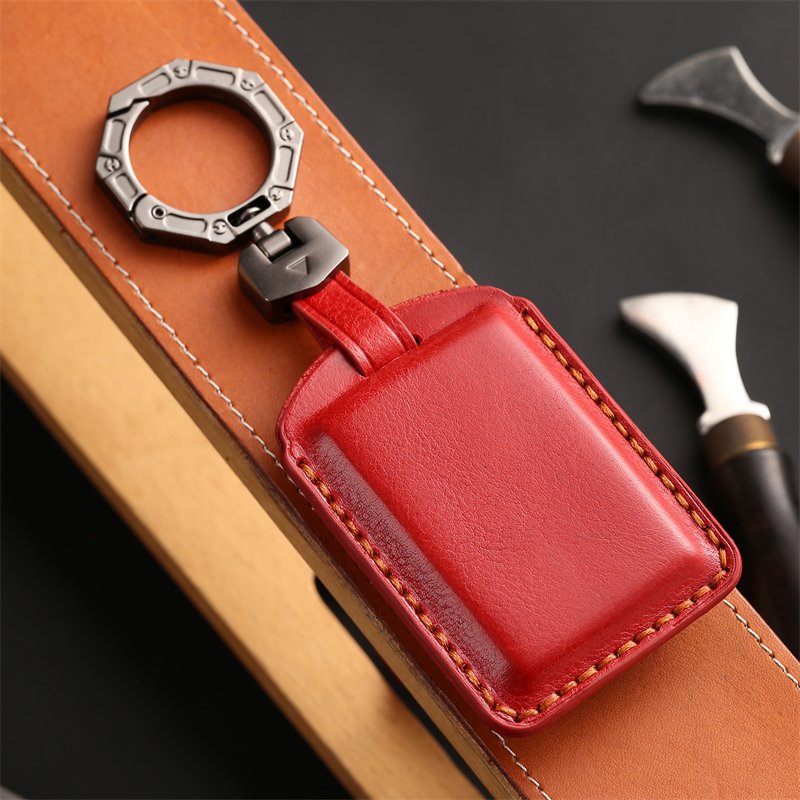 Genuine Leather Car Key Case Cover for Volvo Smart 4 Buttons Key Case Accessories Handmade Car key Shell
