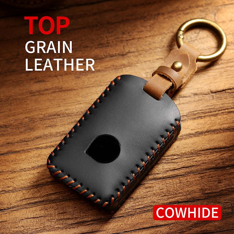 Genuine Leather Car Key Cover for Volvo V50 Xc90 C30 S60 V90 S90 S80 V60 Xc40 XC60 Handmade Keychain Auto Accessories Interior