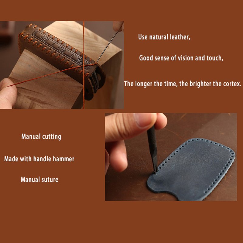 Genuine Leather Car Key Cover for Volvo V50 Xc90 C30 S60 V90 S90 S80 V60 Xc40 XC60 Handmade Keychain Auto Accessories Interior