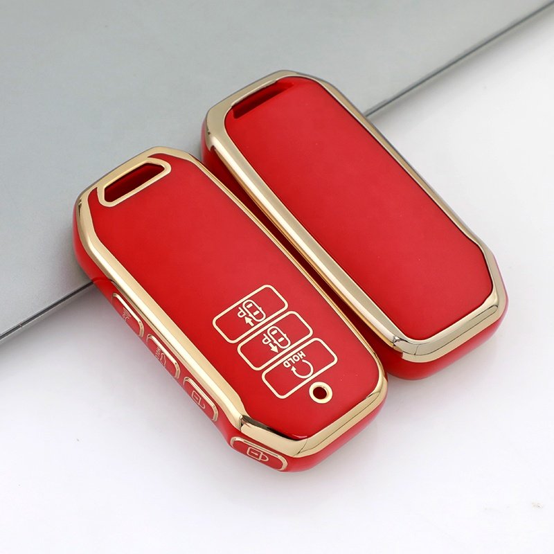 Gold Edge TPU Key Fob Cover Fit for KIA EV6 Sportage Plug in Hybrid 2024 2023 2022 TPU Protector car key case Accessories