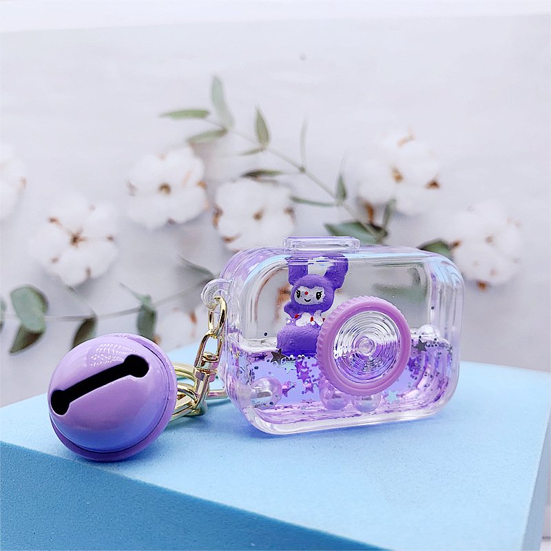 Cute New Acrylic Doll Key Accessories Bag Pendant Car Keyring Floating Bottle Oil Key Chain Liquid Keychain