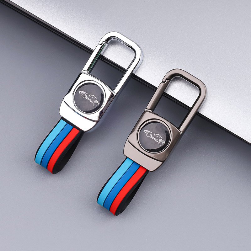 Factory supply car key accessories Easy to install zinc alloy + rubber band chain Key chain Key ring promotional gifts