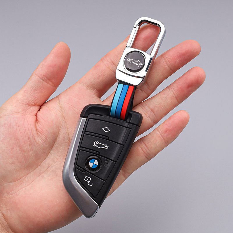 Factory supply car key accessories Easy to install zinc alloy + rubber band chain Key chain Key ring promotional gifts