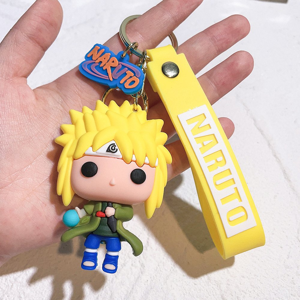 19 designs Wholesale Anime action figure keychain Sasuke Uchiha Itachi Kakashi silicon keyring 3D car bag key chain accessories