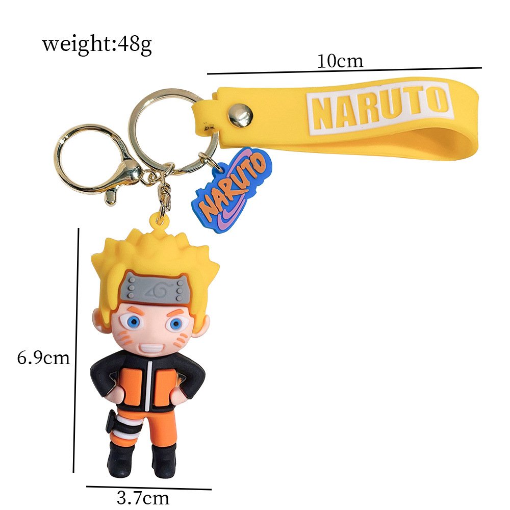 19 designs Wholesale Anime action figure keychain Sasuke Uchiha Itachi Kakashi silicon keyring 3D car bag key chain accessories