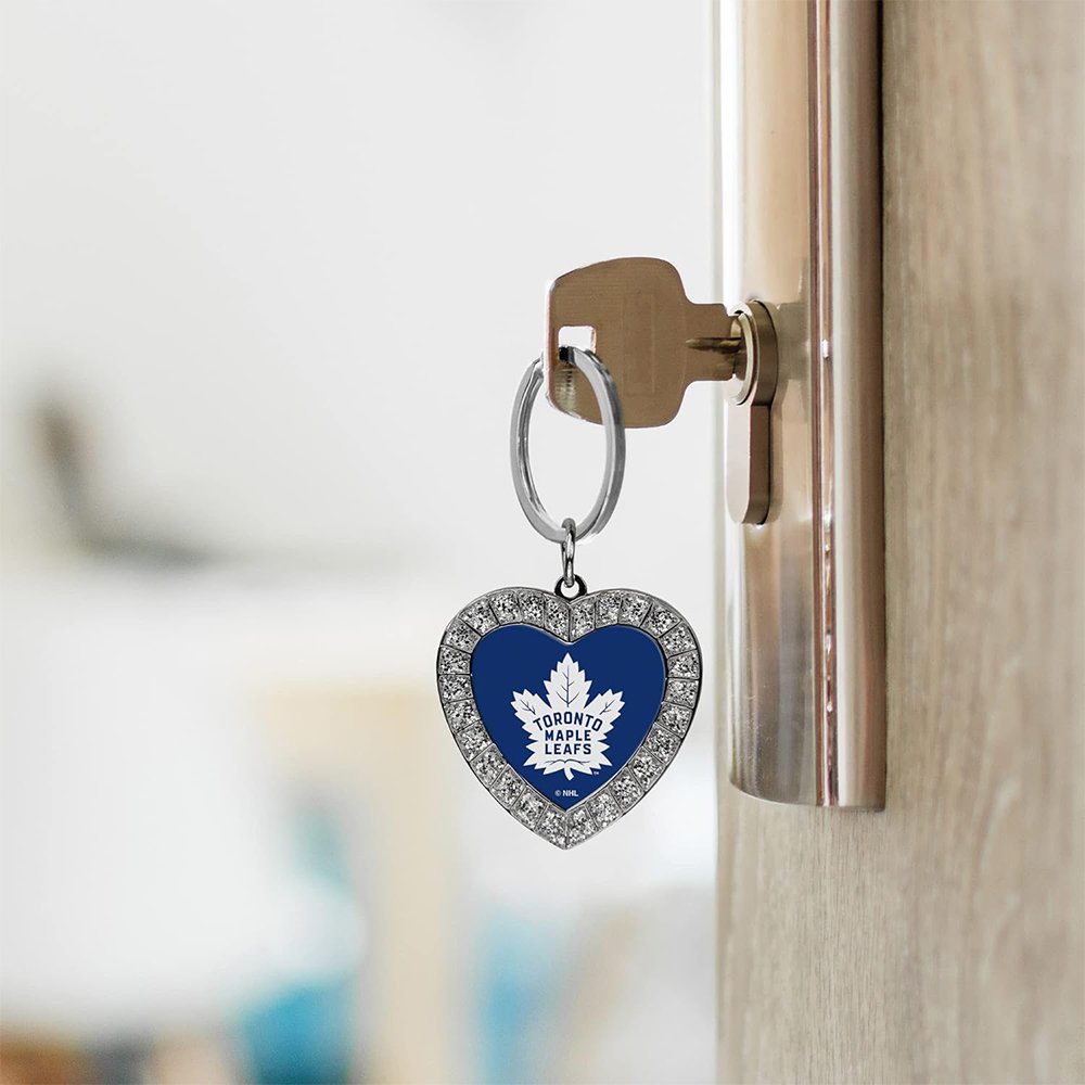 Customized Hard Enamel All 32 NFL Football Teams Sports Rhinestone Keychains Keyrings Pendant Custom NFL Heart Keychain