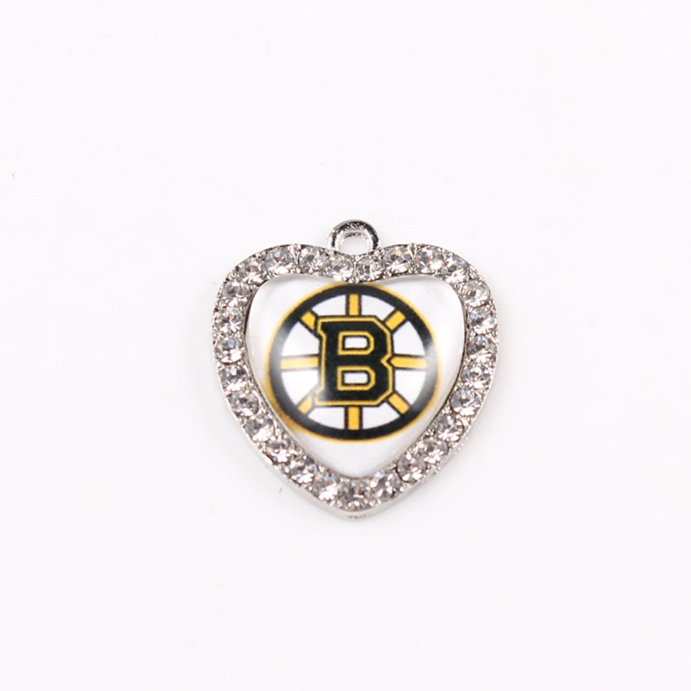 Customized Hard Enamel All 32 NFL Football Teams Sports Rhinestone Keychains Keyrings Pendant Custom NFL Heart Keychain