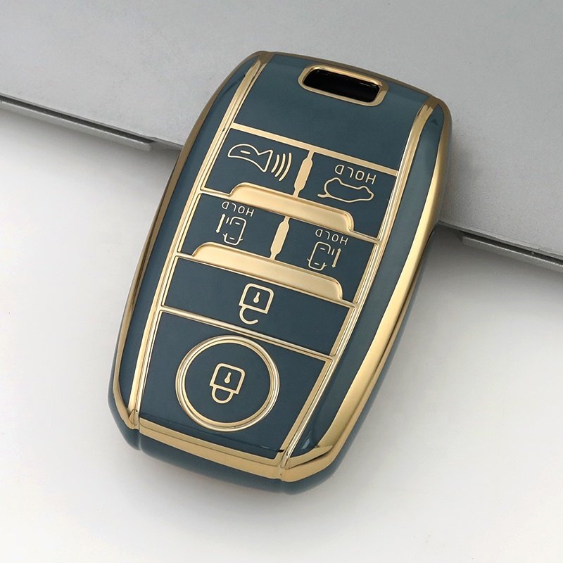 Gold Edge TPU Key Fob Cover Fit for Kia Optima Sorento Sportage Soul Forte Niro class car key case Accessories