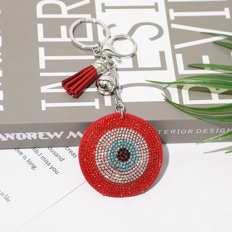 AliExpress Hot Diamond Eye Keychain Fashion Bag Tassel Pendant Keychain Cartoon Accessories Wholesale