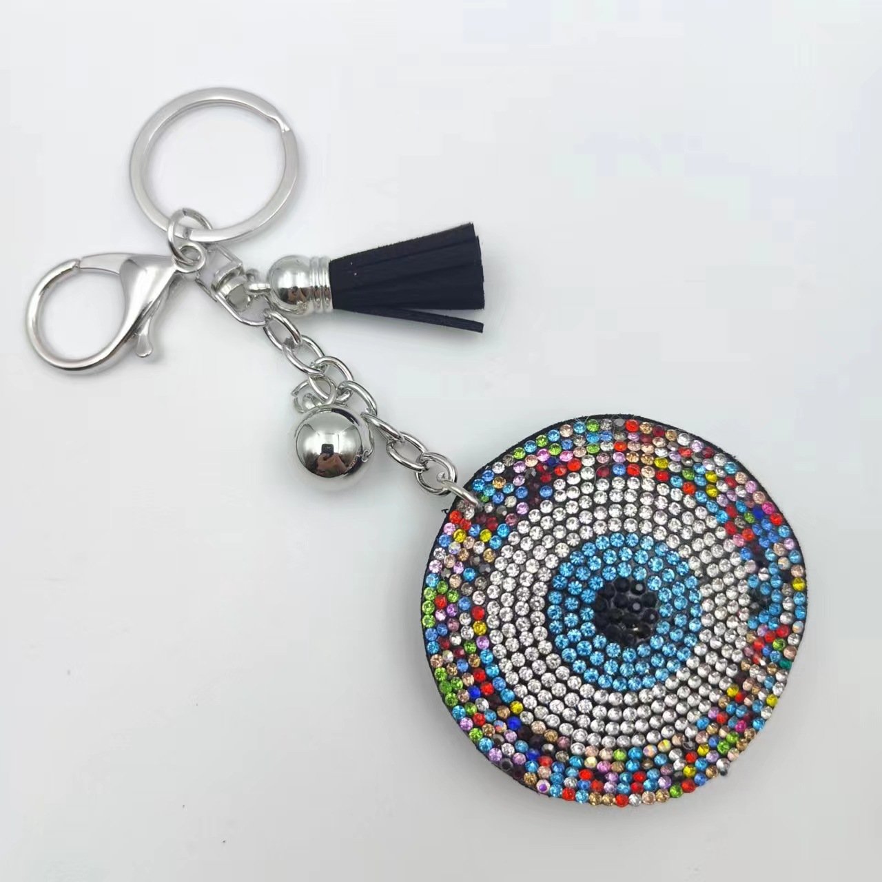 AliExpress Hot Diamond Eye Keychain Fashion Bag Tassel Pendant Keychain Cartoon Accessories Wholesale