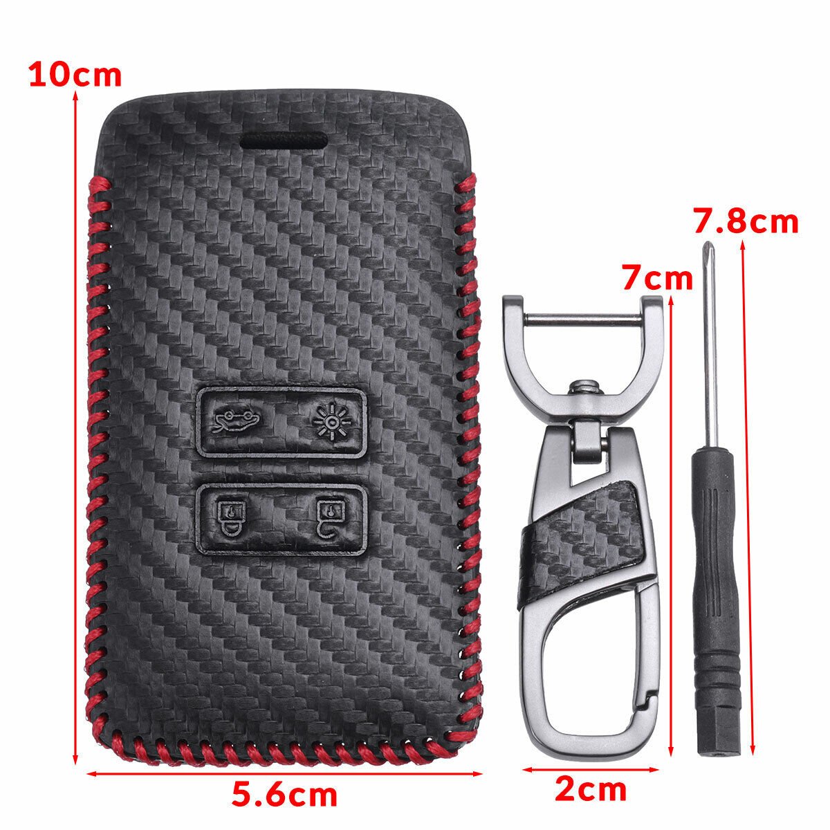 Carbon Fiber Style Leather Car Key Case For Renault Megane Koleos Kadjar Clio Captur for Dacia Logan Duster Cover Remote Fob