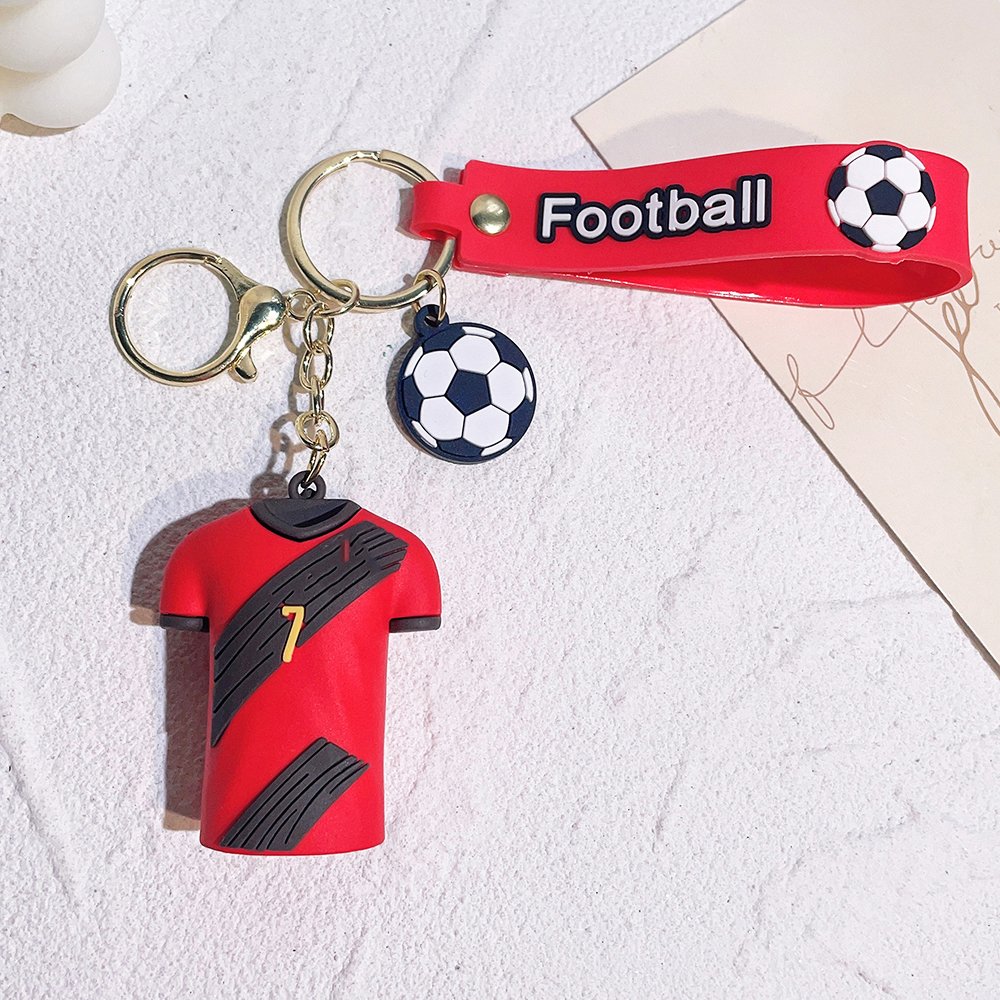 Famous Sport Series Football Soccer Players Soft PVC Rubber Silicon Key Chains Car Decorations Gifts LC146