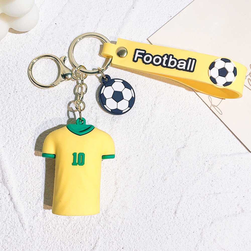 Famous Sport Series Football Soccer Players Soft PVC Rubber Silicon Key Chains Car Decorations Gifts LC146