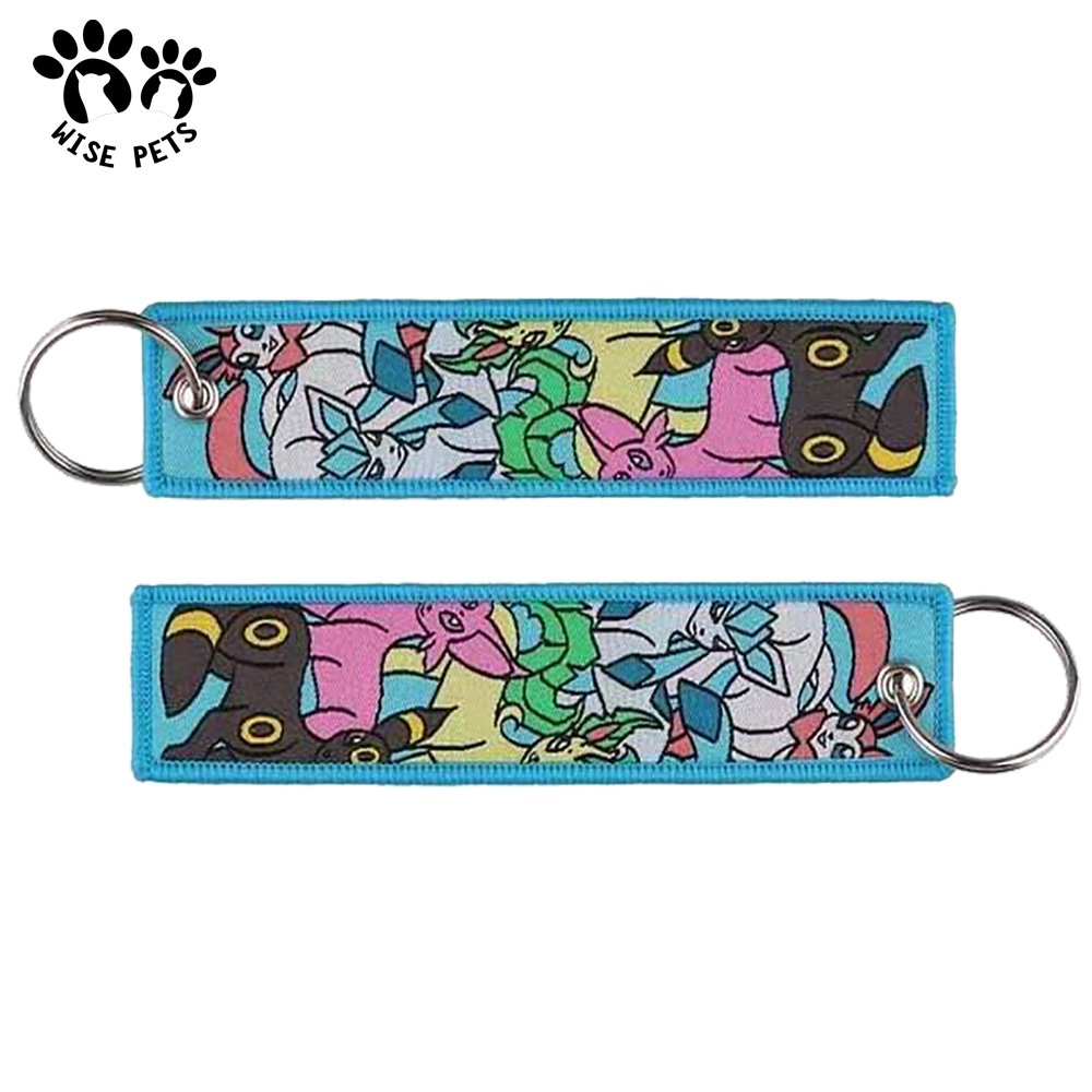 Custom Logo Flight Keychain Embroidery Fabric Wholesale Car Airplane Crew Key Ring Chain Woven Logo Custom Anime Jet Tag