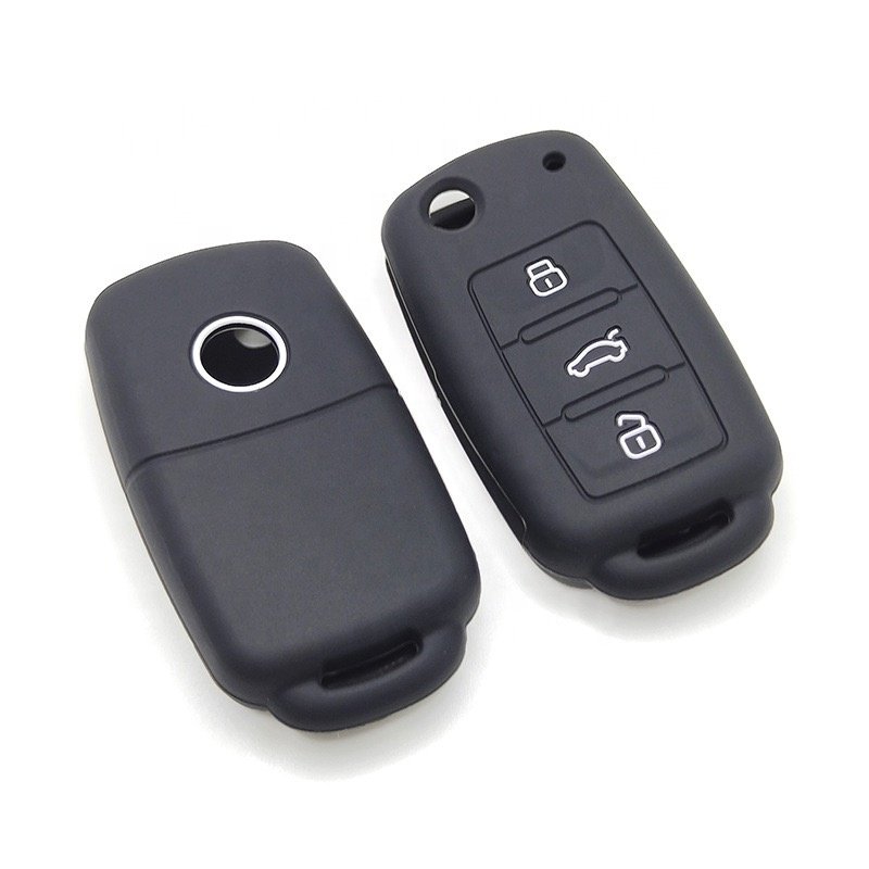 Silicone Car key Rubber Entry Shell Case and Key Skin Cover fit for VW