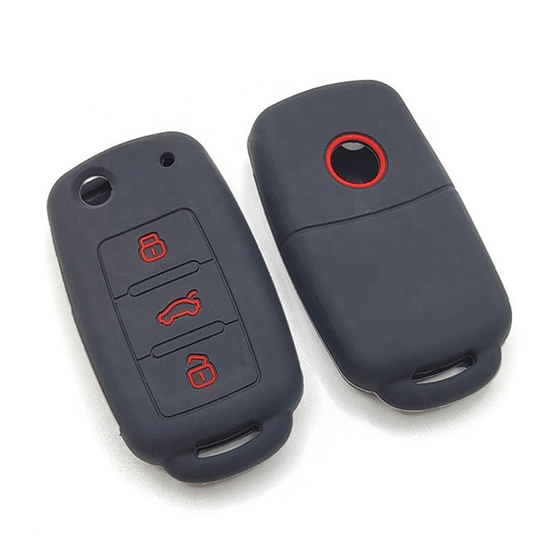 Silicone Car key Rubber Entry Shell Case and Key Skin Cover fit for VW
