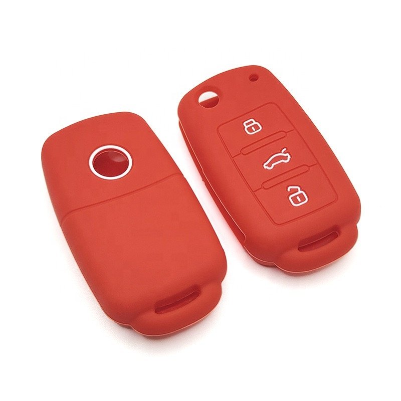 Silicone Car key Rubber Entry Shell Case and Key Skin Cover fit for VW
