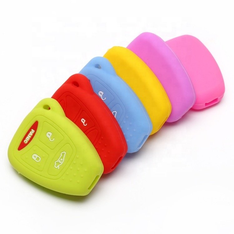 Silicone car key cover case for jeep wrangler cherokee for Chrysler Liberty Pacifica Sebring Aspen Magnum Charger 2 3 button key