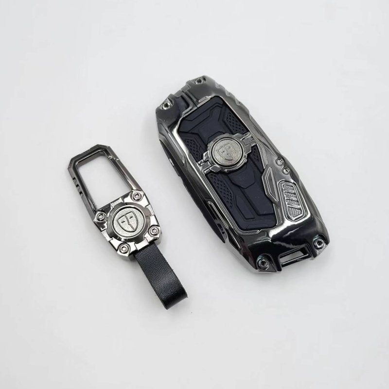 Hard Metal Car Key Cover Case Zinc Alloy+Silicone Remote Car Key Fob Shell Suitable for Bmw Car Key Accessories