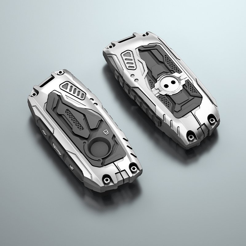 Hard Metal Car Key Cover Case Zinc Alloy+Silicone Remote Car Key Fob Shell Suitable for Bmw Car Key Accessories