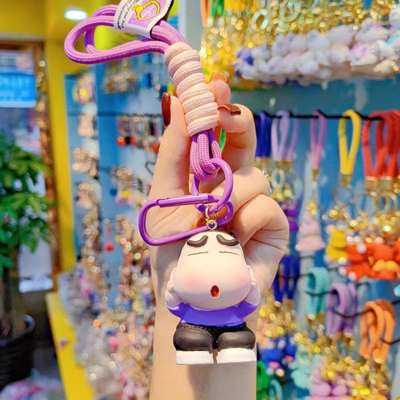 Lilangda 2024 New Creative Little Boy Doll Key Chain Cute Cartoon Car Keychain Ornament Backpack Doll Pendant Small Gift