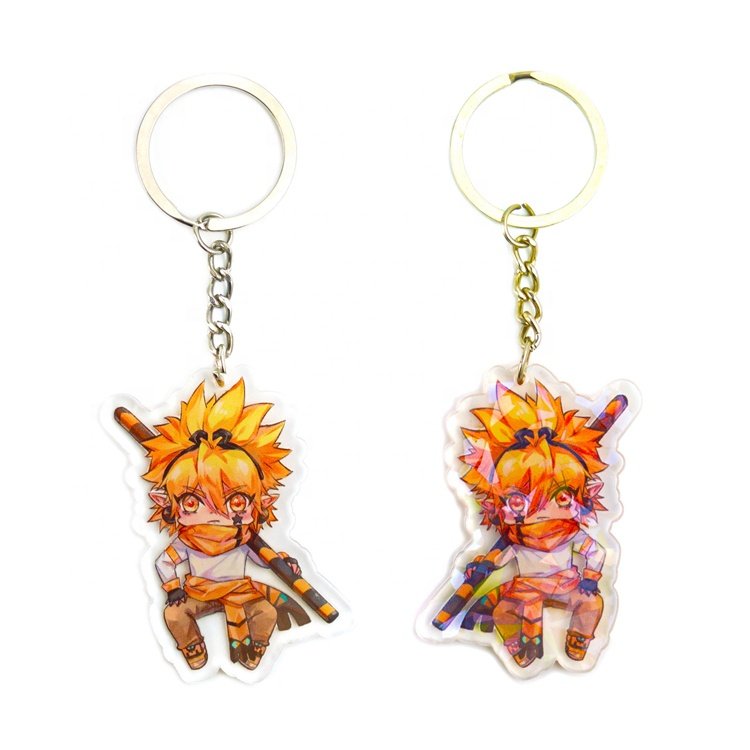 Customizable Name Tag Key Chains Wholesale Blank Phone Charm Custom Logo Clear Anime Acrylic Keychain