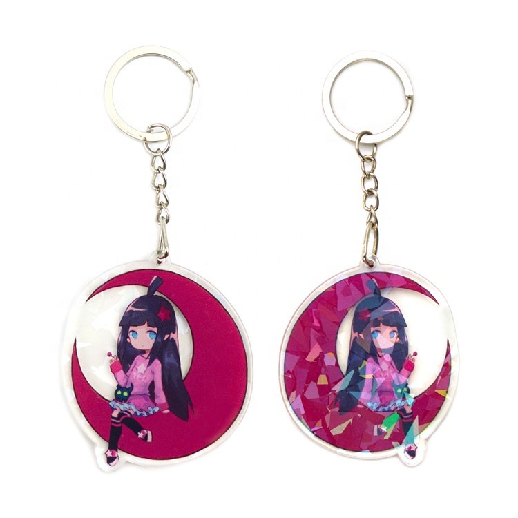 Customizable Name Tag Key Chains Wholesale Blank Phone Charm Custom Logo Clear Anime Acrylic Keychain