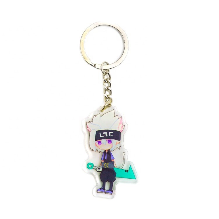Customizable Name Tag Key Chains Wholesale Blank Phone Charm Custom Logo Clear Anime Acrylic Keychain