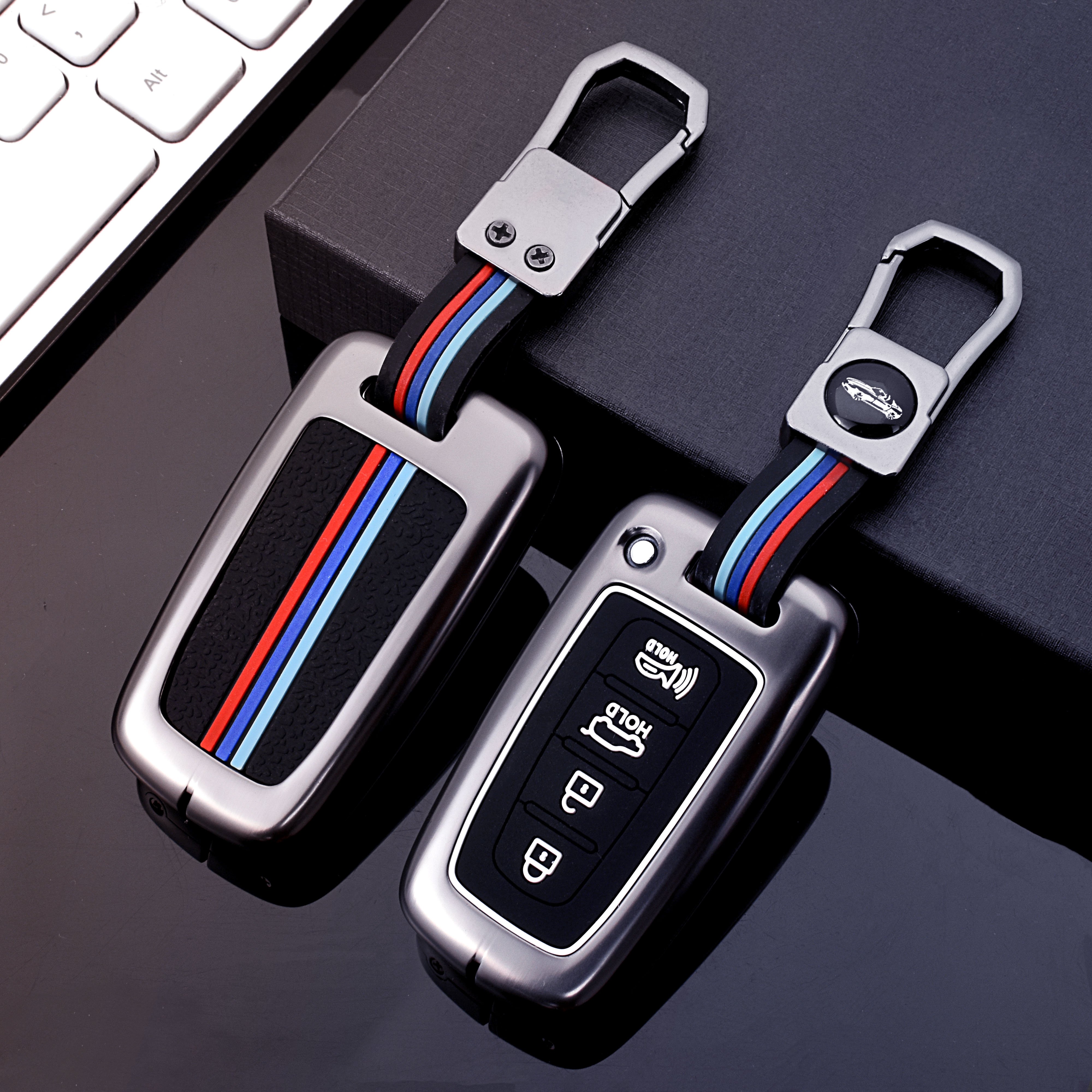 DM 4 Button silicone zinc alloy Car Key Case Cover for Hyundai Ix 35 keychain accessories