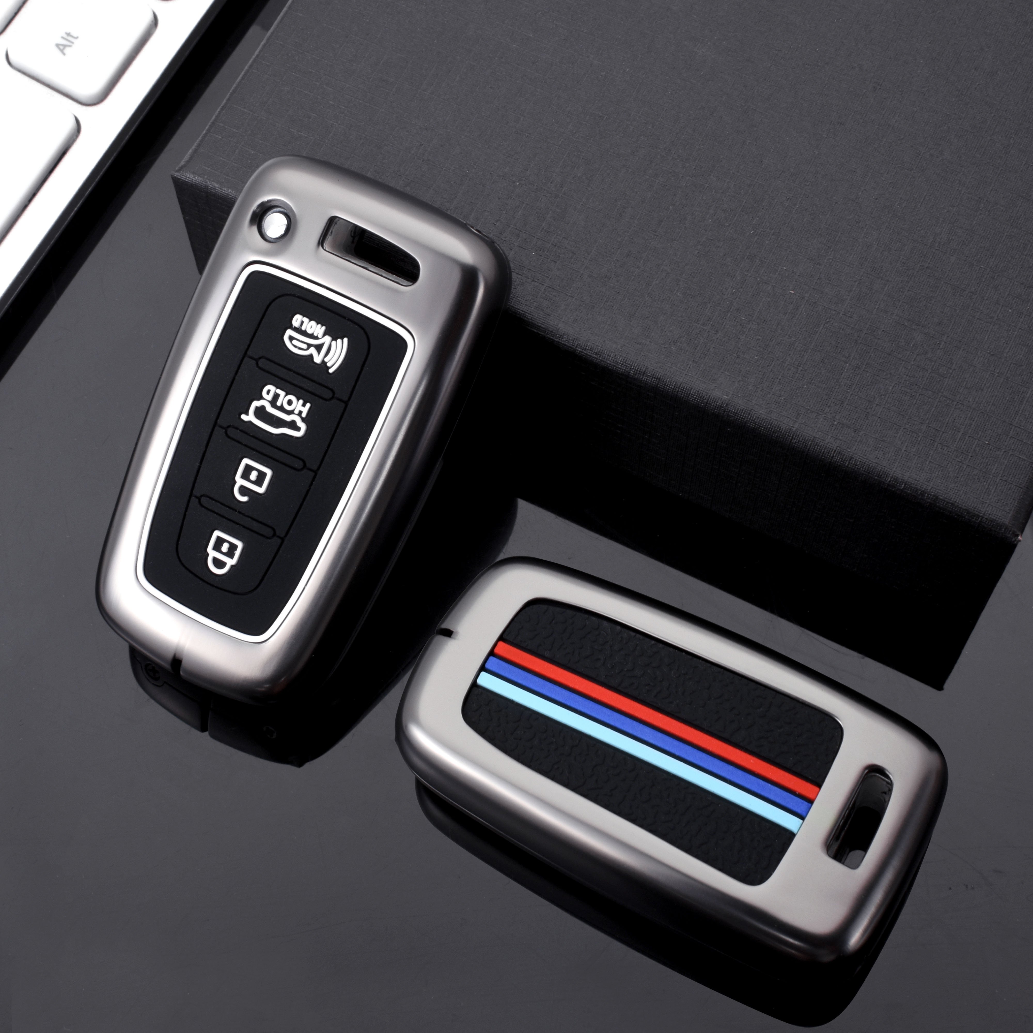 DM 4 Button silicone zinc alloy Car Key Case Cover for Hyundai Ix 35 keychain accessories
