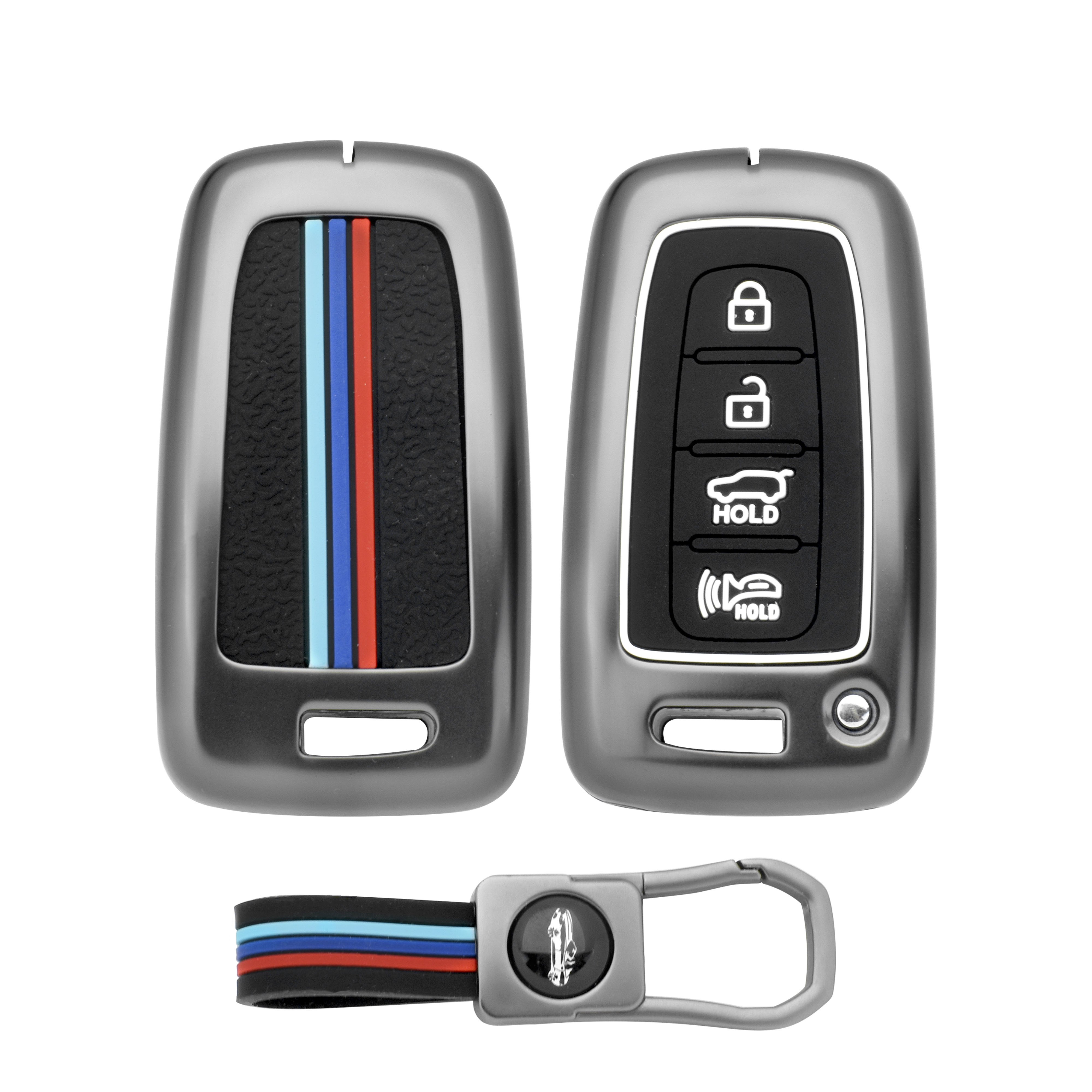 DM 4 Button silicone zinc alloy Car Key Case Cover for Hyundai Ix 35 keychain accessories