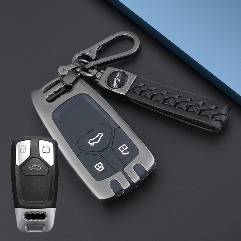 Metal Key Accessories Soft Silicone Liner Metallic Key bag Zinc Alloy Car Key Case Cover Shell Protection