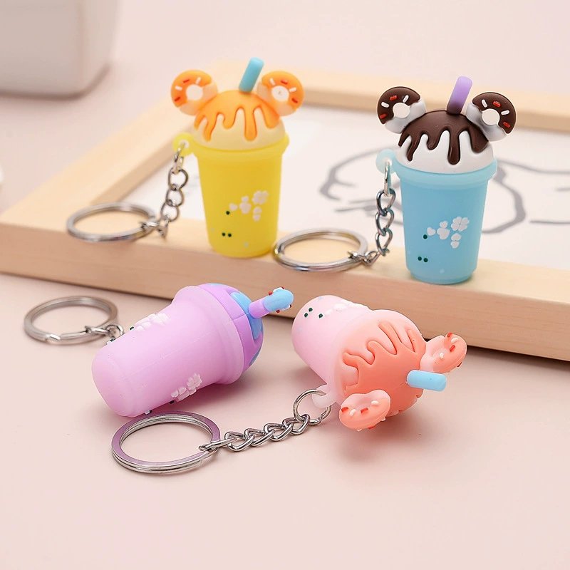 Tide Play Doll Promotional Car Keychain Accessories Cheap Cartoon Anime Animal PVC Key Ring Lanyards Rubber Key Holder